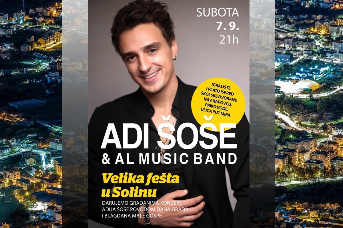 Solin na Dan grada sprema glazbeni spektakl: Stiže Adi Šoše, pjevač kojeg obožavaju Dalmatinke
