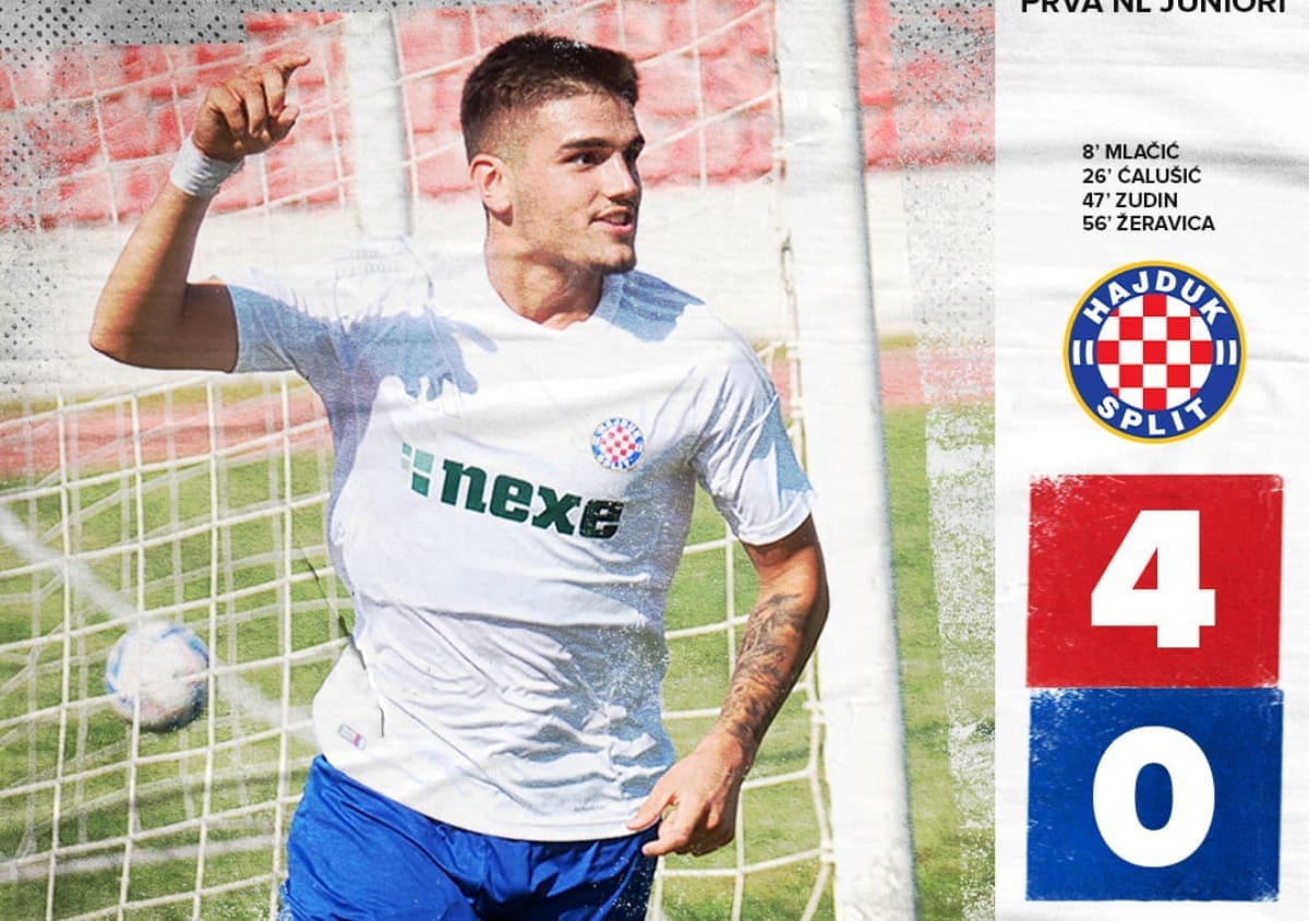 HNK HAJDUK U19 - NK GRANIČAR ĐURĐEVAC U19 4-0: Juniori nastavili pozitivan rezultatski niz i zasjeli na vrh ljestvice