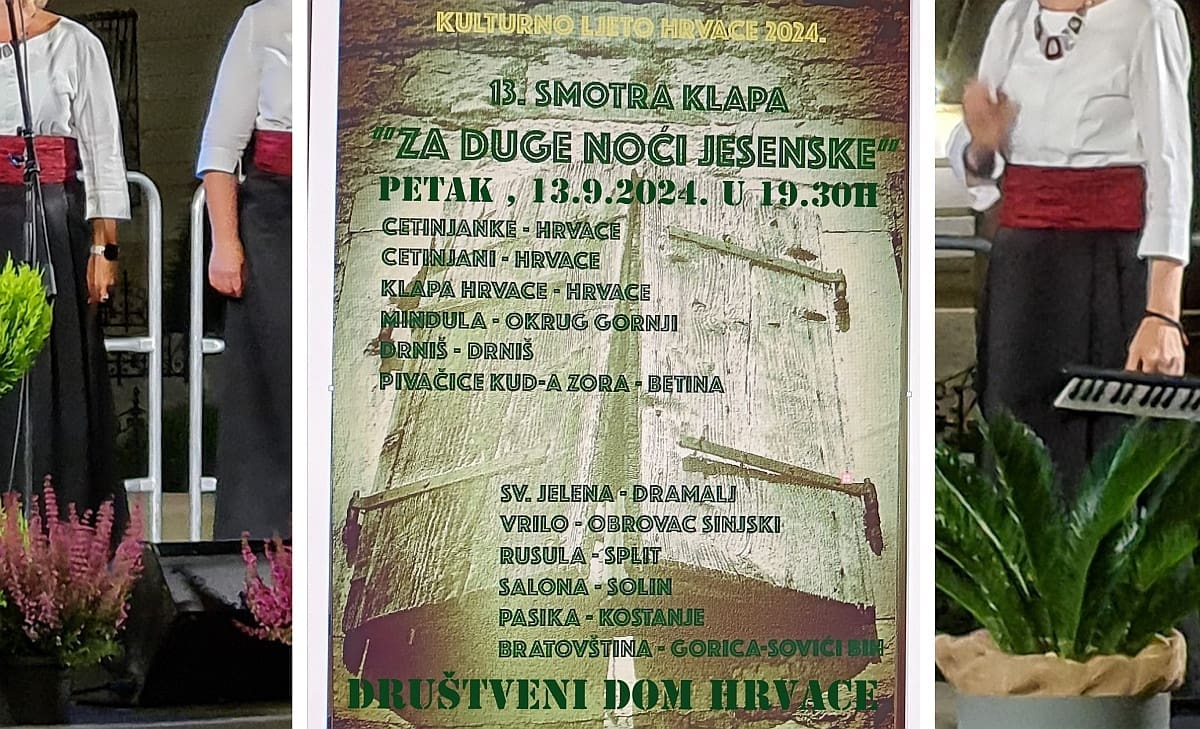 Nemojte propustiti jedinstven događaj - smotru klapa "Za duge noći jesenske" u Hrvacama