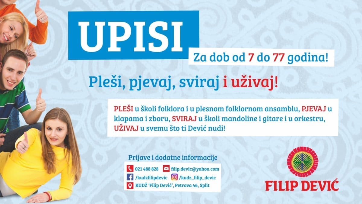 Pleši, pjevaj, sviraj, uživaj: KUDŽ "Filip Dević" upisuje nove članove u sve sekcije