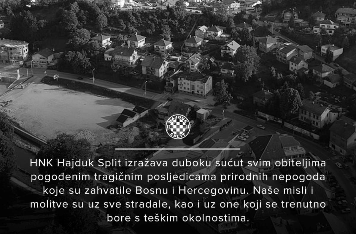 Hajduk poslao emotivnu poruku obiteljima stradalih u poplavama u BiH
