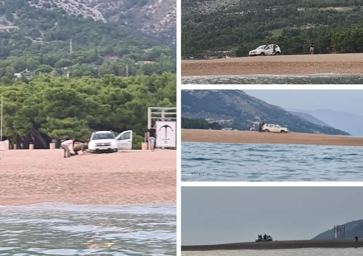 Netko je na Zlatni rat došao autom. Zapeli su, pa ga morali otkopavati