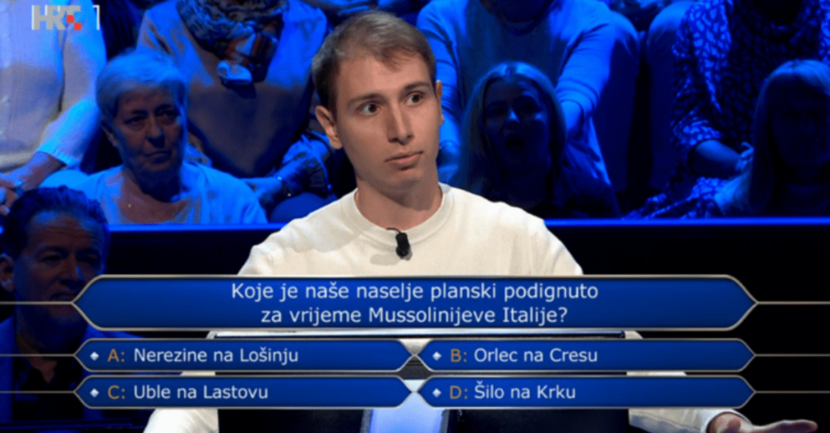 Dalmatinac otvorio 14. pitanje u Milijunašu