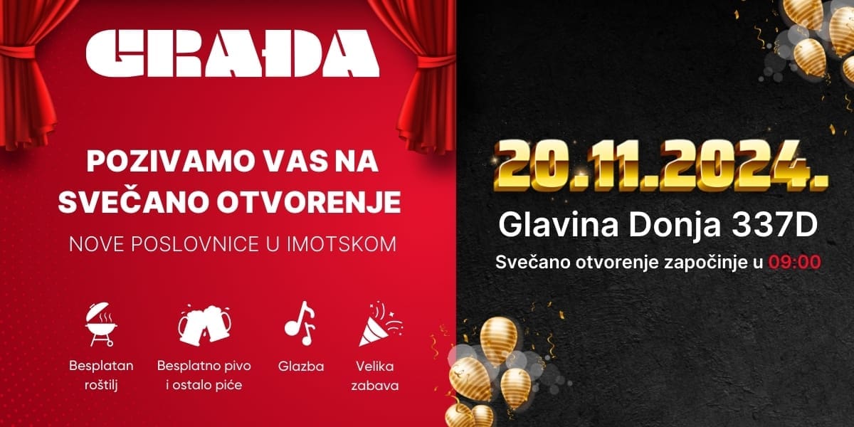 Fešta, popusti i prilika koja se NE propušta! - Građa otvara novu poslovnicu u Imotskom