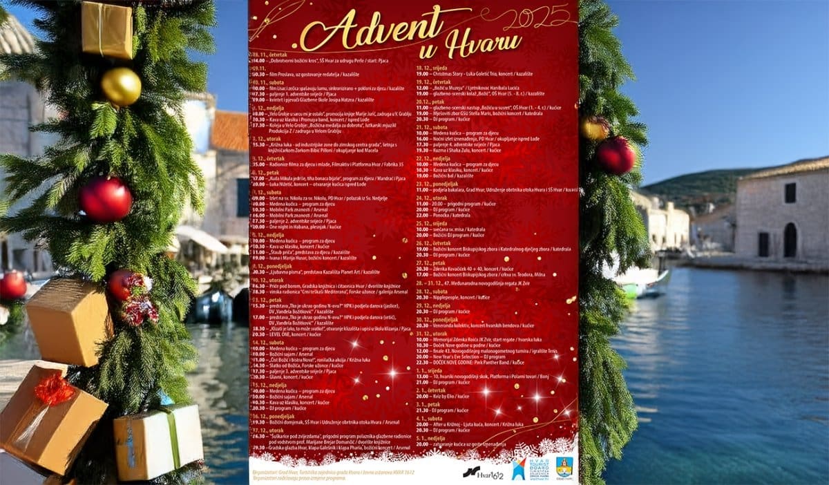 Radosti otočne zime na najljepšem Adventu u Dalmaciji: Mjesec dana koncerata, klizališta, kazališta, gastro ponude