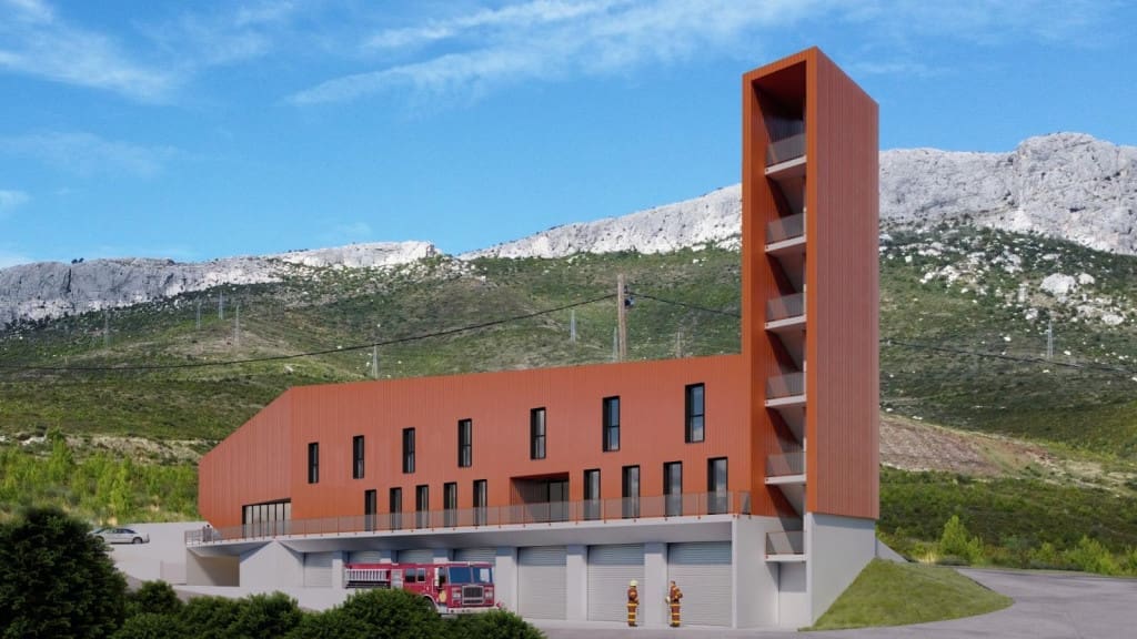 Ovako će izgledati novi vatrogasni dom DVD-a Žrnovnica, gradit će se na samoj granici sa Solinom. Puljak obećao realizaciju