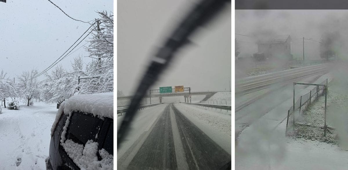 Gusti snijeg pada u Hrvatskoj i stvara probleme u prometu. Pogledajte kako cesta izgleda nekoliko minuta nakon prolaska ralice