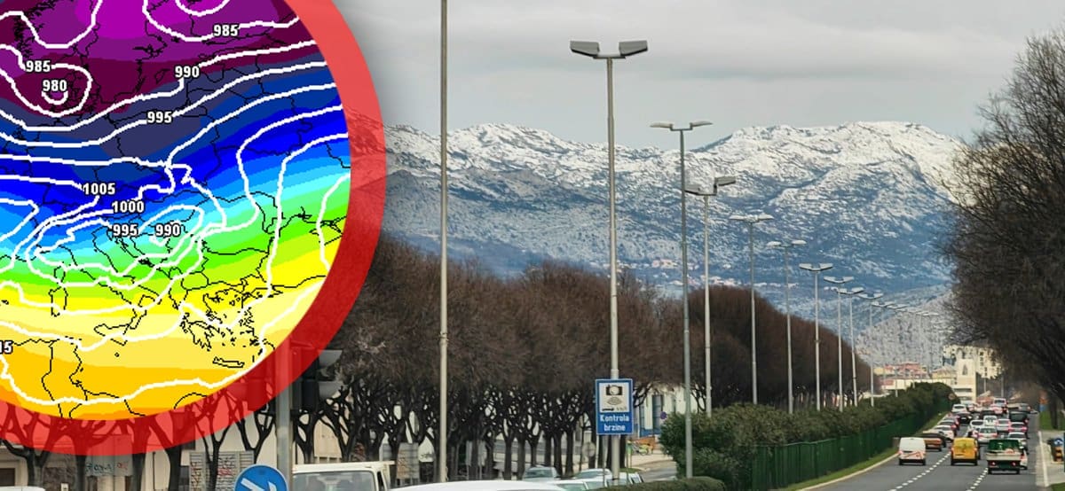 Totalna promjena vremena: U srijedu prva ciklona, a u petak olujni udari lebića, neverini, moguć snijeg u Dalmatinskoj zagori