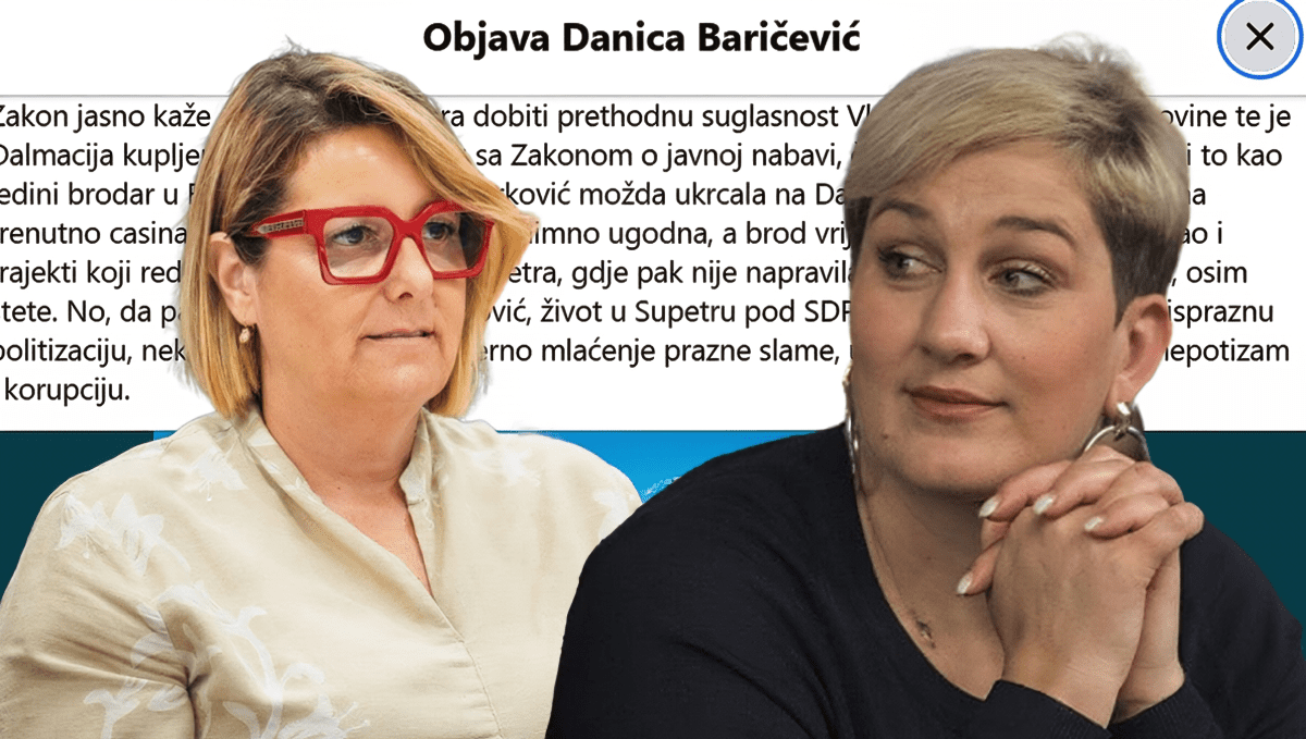 Baričević o Ivani Marković: "Trajekt 'Dalmacija' ponos je Jadrolinije, dok Ivana Marković pametuje..."