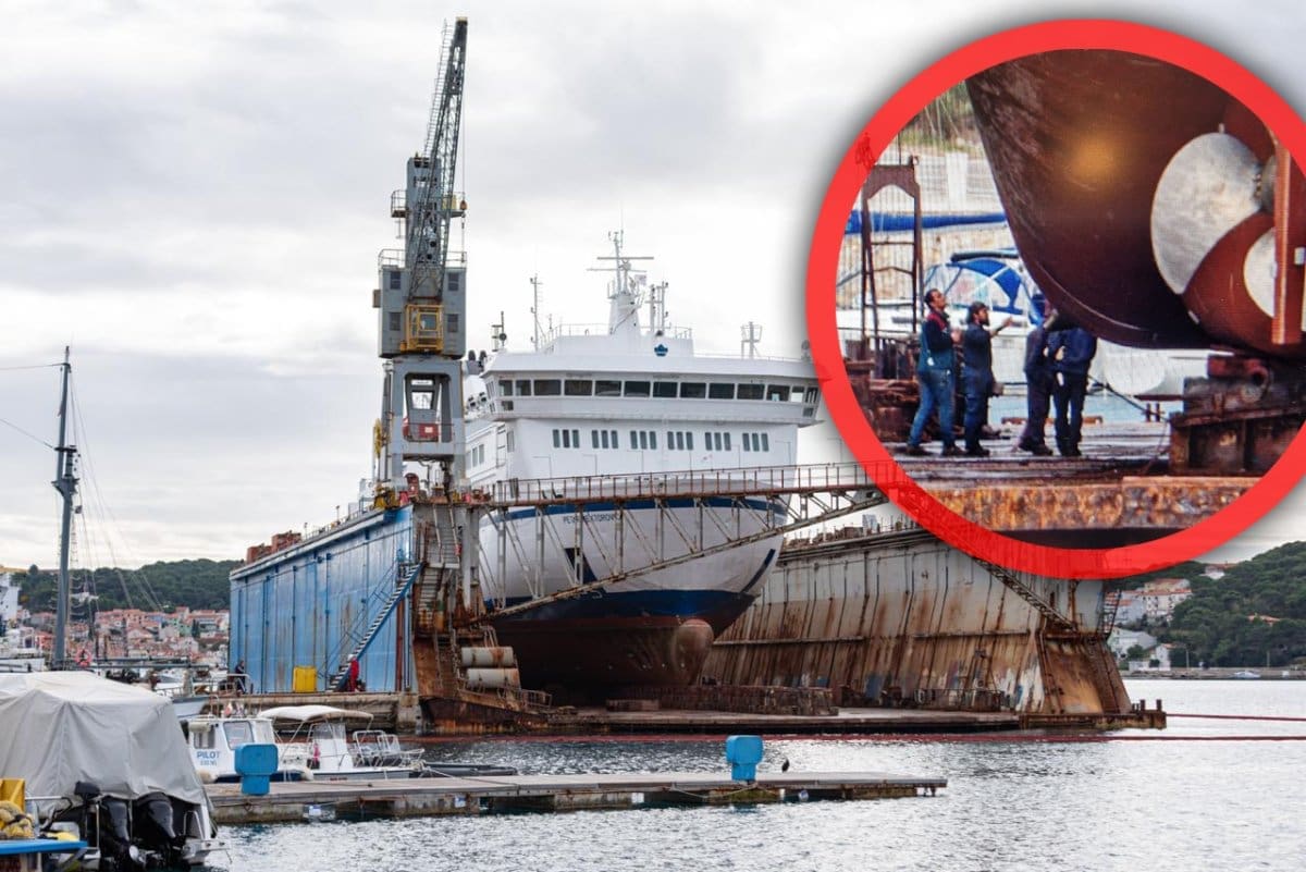 Ekskluzivno: Petar Hektorović na škverskom doku, ovako izgleda popravak "male rupe kroz koju je ušlo malo mora"