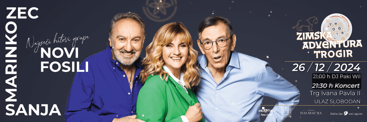 Blagdanska euforija u Trogiru se nastavlja: Večeras koncert NOVIH FOSILA, sutra VOJKO V, a u subotu HARI MATA HARI