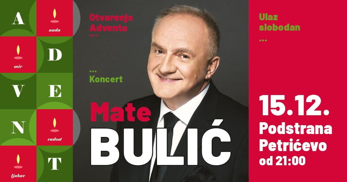 Otvorenje Adventa u Podstrani uz koncert Mate Bulića