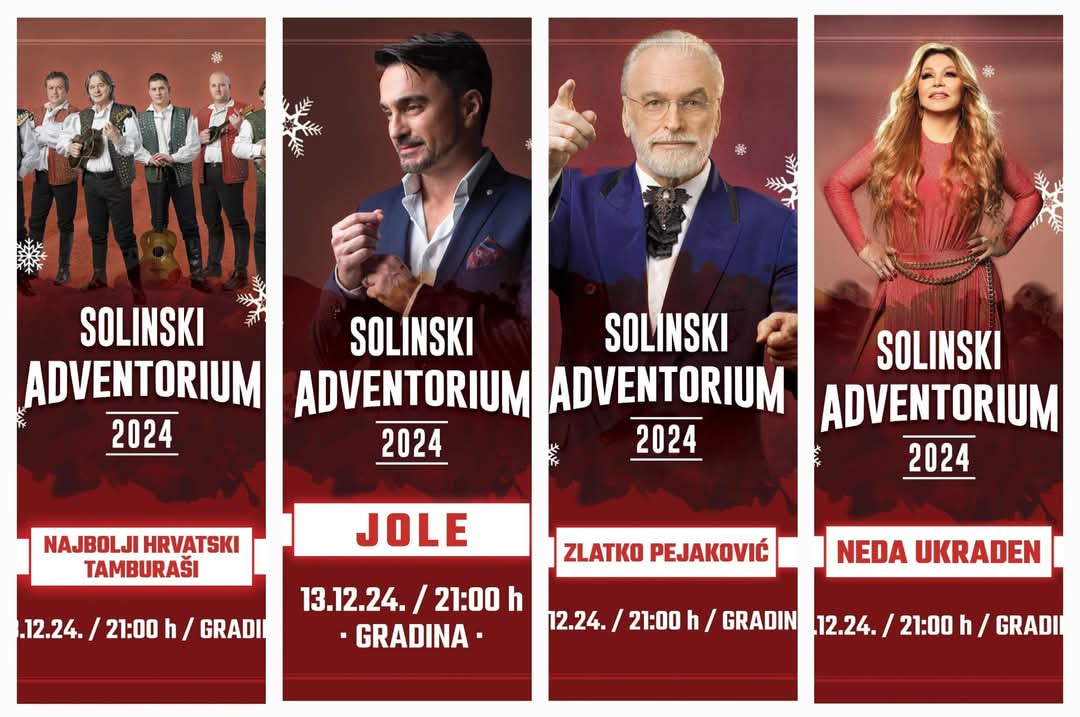 Pet sjajnih koncerata na solinskom Adventoriumu sljedećih pet večeri: Jole, Pejaković, Neda Ukraden...