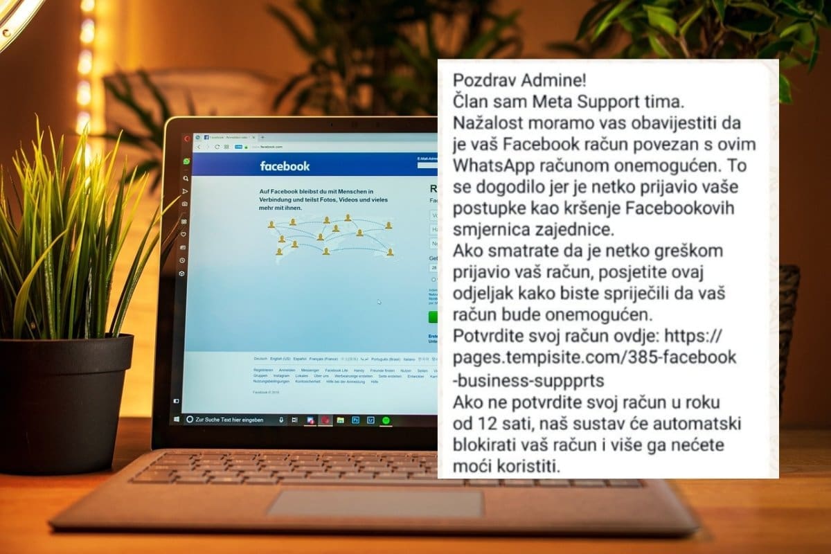 PHISHING - Facebook će vam zatvoriti račun u roku od 12 sati ako se ne logirate na ponuđenom linku?