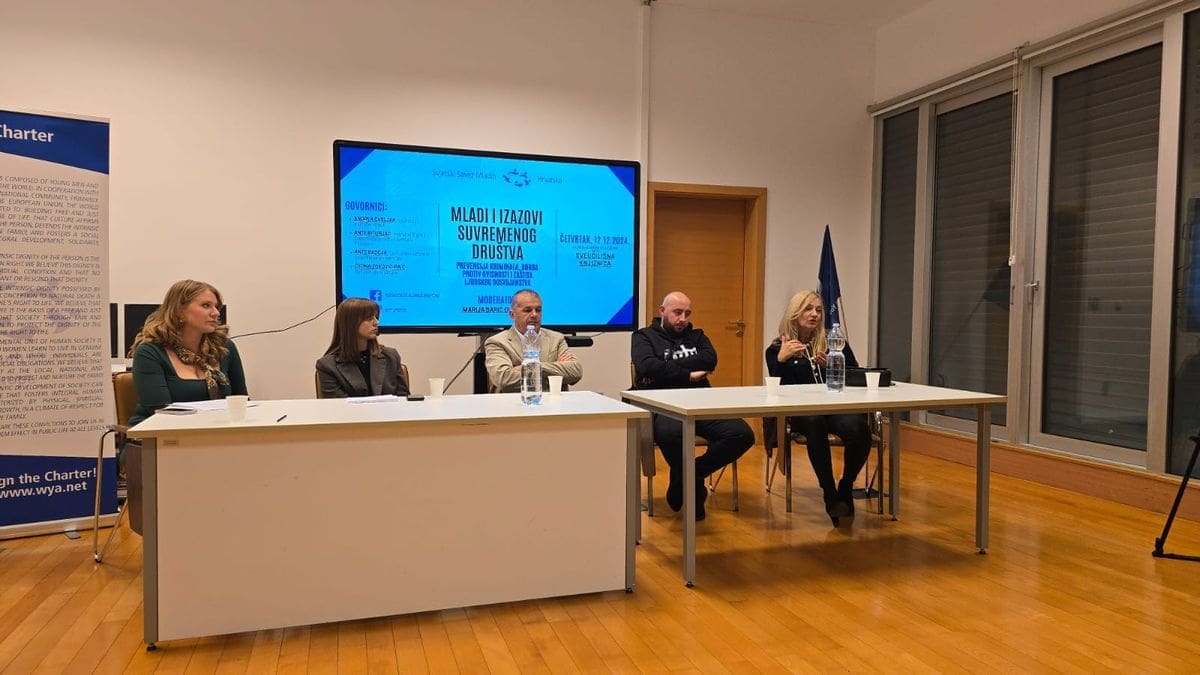 Tjedan Svjetskog saveza mladih u Splitu: Tribina "Mladi i izazovi suvremenog društva: Prevencija kriminala, borba protiv ovisnosti i zaštita ljudskog dostojanstva"