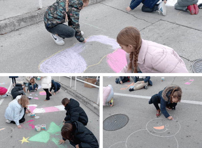 KREATIVNOST NA DJELU Zatvorila se cesta u Trogiru jer su učenici na njoj - crtali. Pogledajte zašto