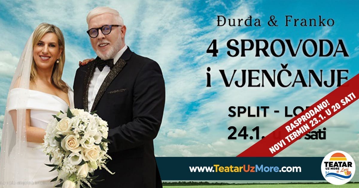 PUNO SMIJEHA U NOVOJ GODINI "4 sprovoda i vjenčanje" stiže u Teatar uz more. Evo što je još na programu