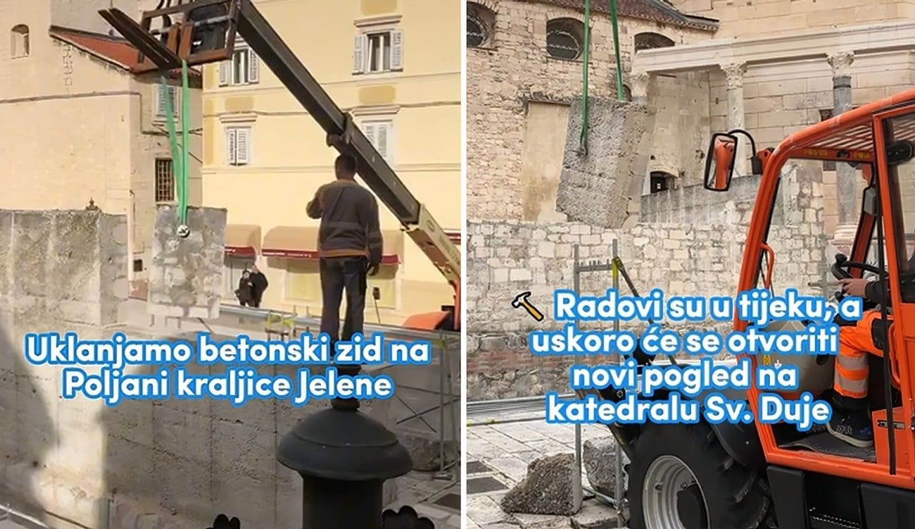 FOTO I VIDEO Uklanja se betonski zid na Peristilu