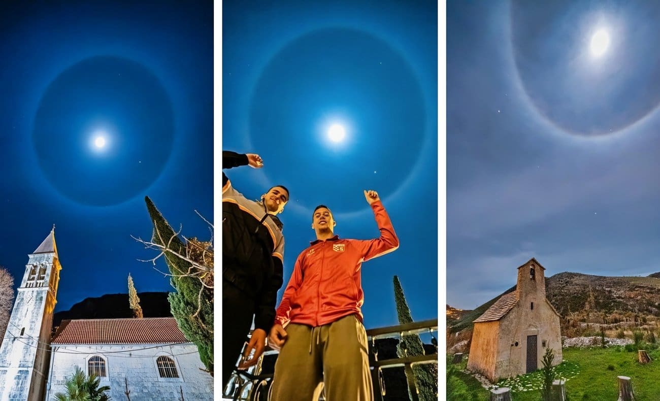 Halo oko Mjeseca bio je najintenzivniji u nekoliko godina: Ovo su spektakularni prizori snimljeni kod Splita