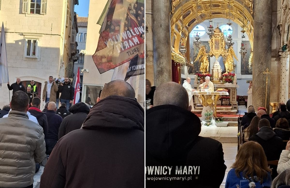 VIDEO Molitelji su i ove subote klečali na Peristilu. Muškarci su molili krunicu u 22 hrvatska grada