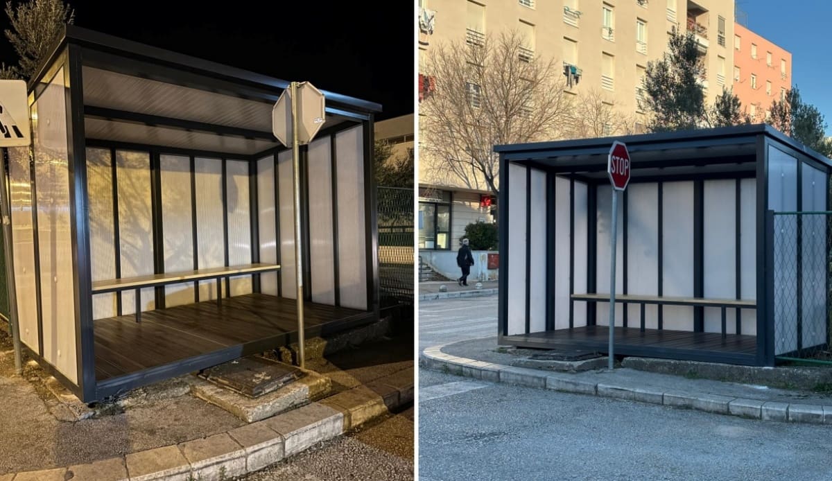 Ovo je nadstrešnica koju je grad Split postavio za korisnike pučke kuhinje