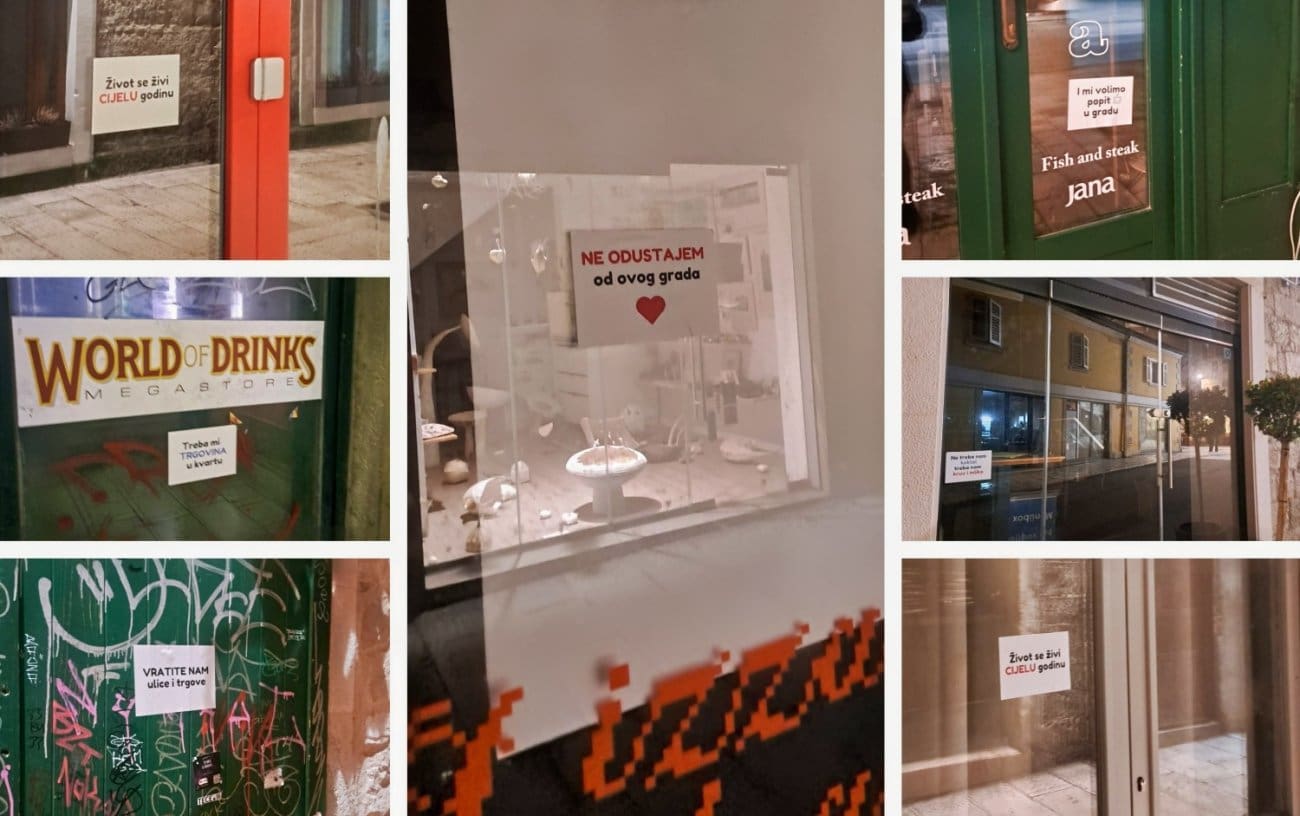 "Liti ne spavam, zimi ne živim": Centar Splita oblijepljen stotinama poruka i to na objektima koji ne rade već mjesecima