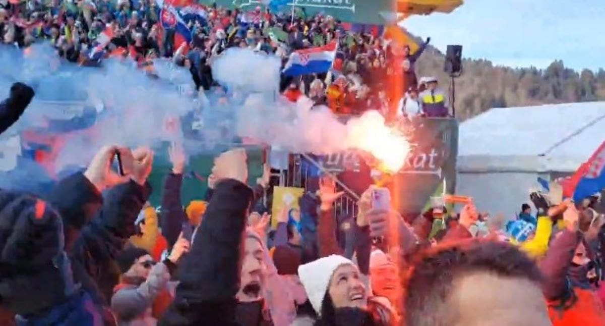 TEŠKO LUDILO NA SLOVENSKOM SKIJALIŠTU Pogledajte delirij hrvatskih navijača kad je Zrinka ušla u cilj: "Mi Hrvati"