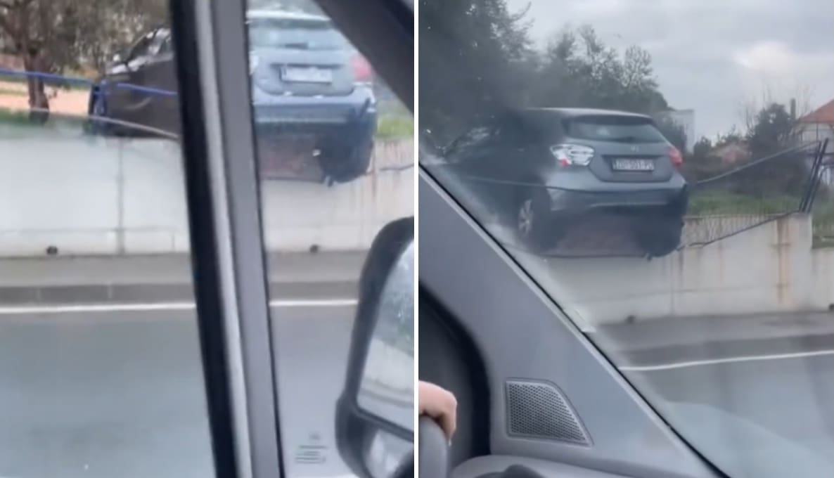 VIDEO Bizarna nezgoda u Dalmaciji: Vozačica pojurila preko betonske ograde