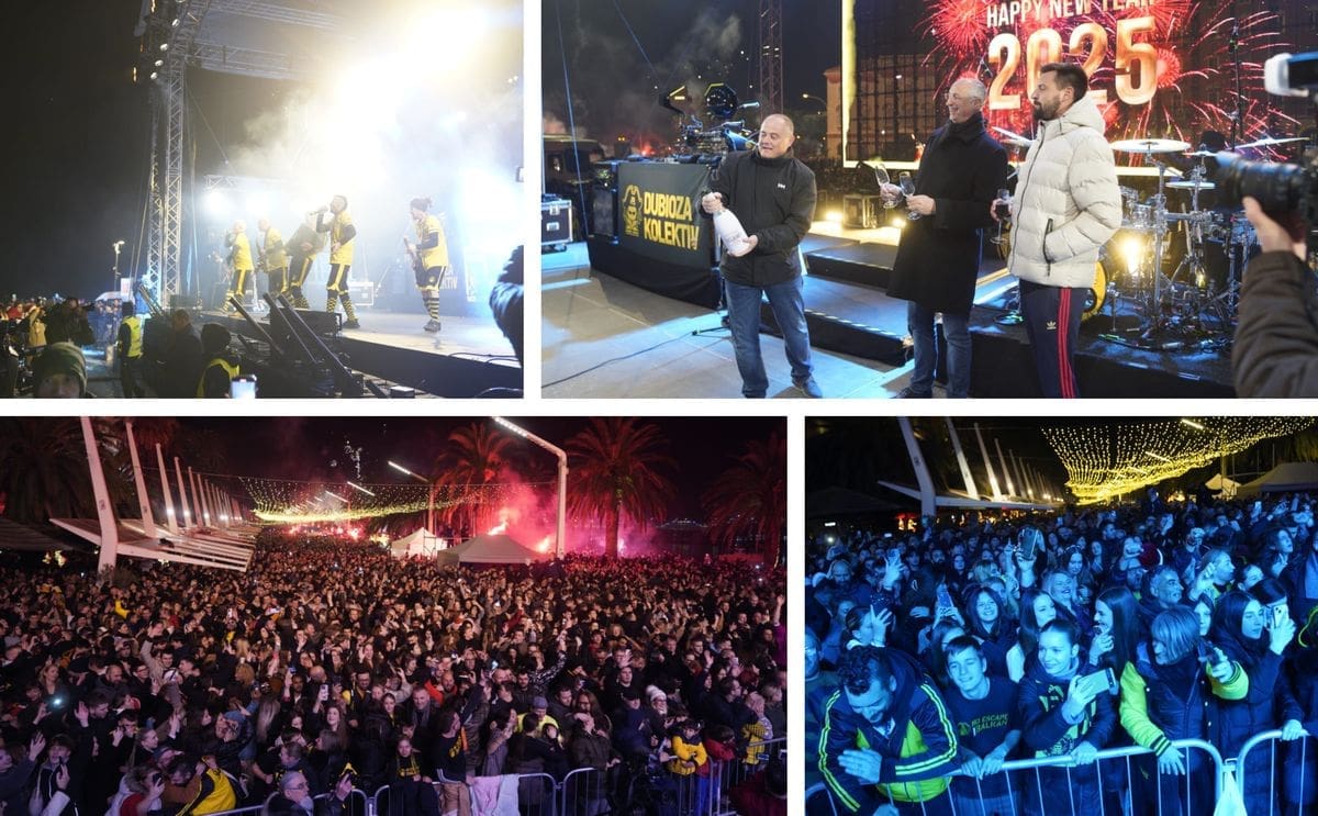 KRCATA RIVA ZA DOČEK NOVE GODINE Pogledajte kako su Splićani ušli u 2025.