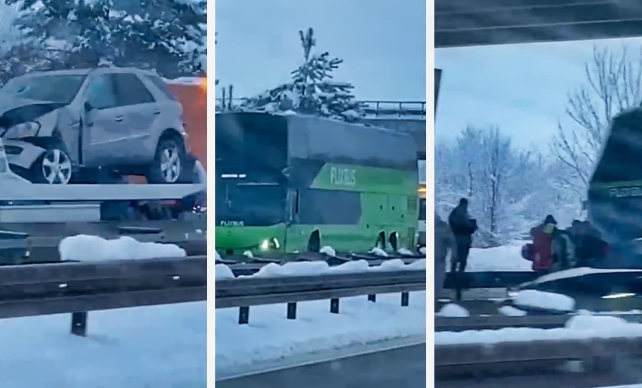 VIDEO Zamalo tragedija na Dalmatini: Autobus udario u automobile