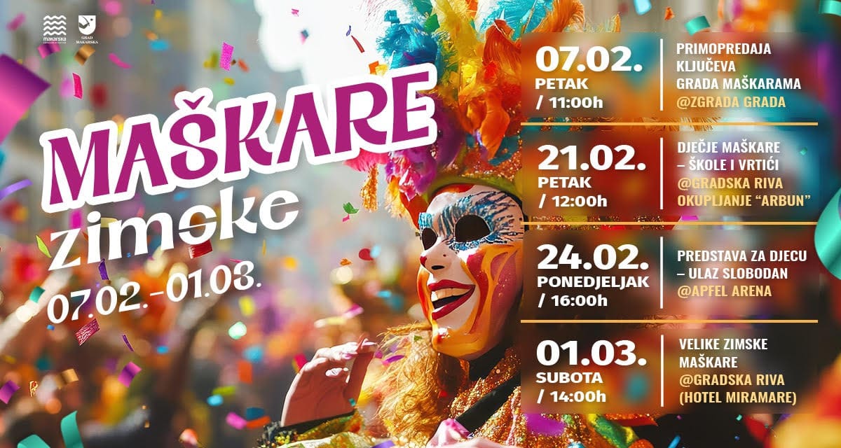 Maškare preuzimaju vlast u Makarskoj: Povijesno primirje ispred zgrade Grada