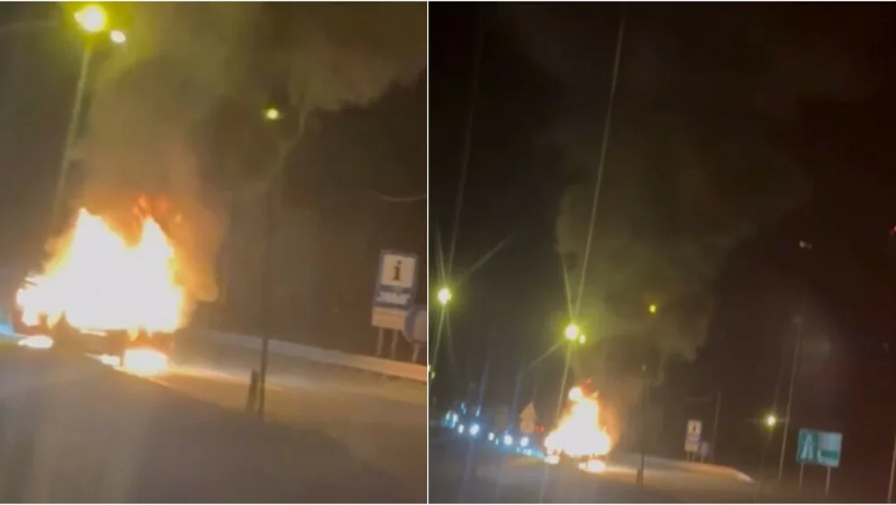 Izgorio auto na autocesti, nastale kolone