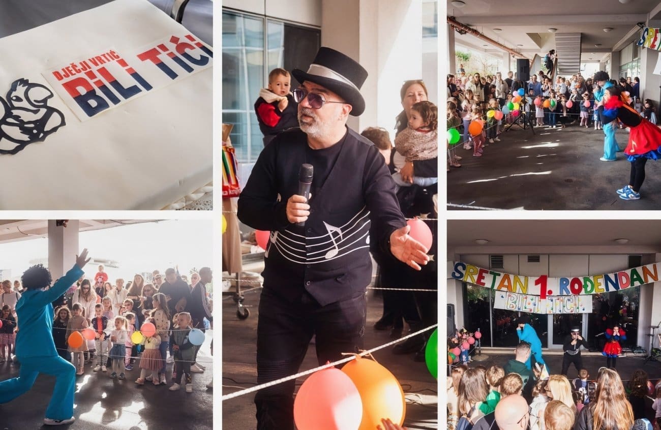 Dječji vrtić "Bili tići" proslavio prvi rođendan, stigli brojni mališani s roditeljima. Atmosferu do usijanja doveli Vangel i Čarobni animatori