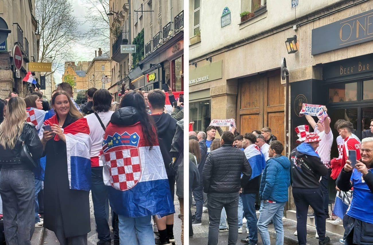 VIDEO Evo kako se na ulicama Pariza zabavljaju hrvatski navijači. U kafiću svira Thompson