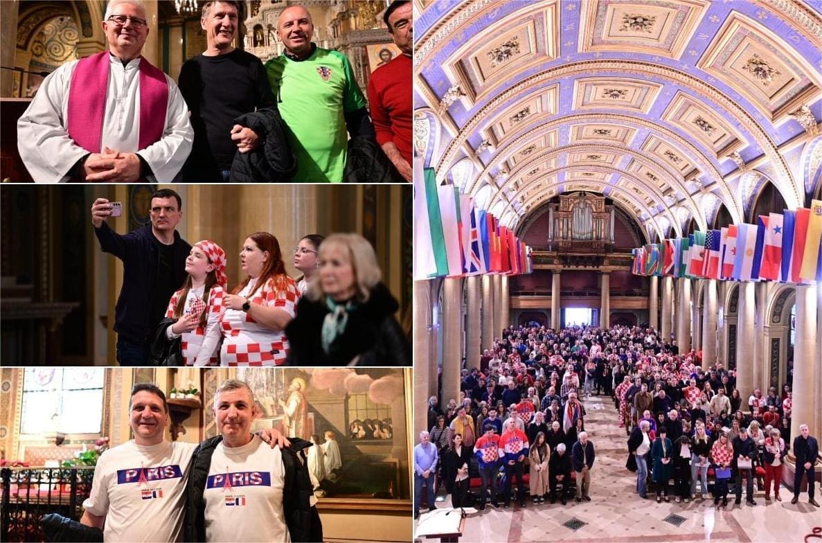 VELIKA FOTOGALERIJA Naši navijači bili na misi na hrvatskom jeziku, tu je i Tomislav Bralić