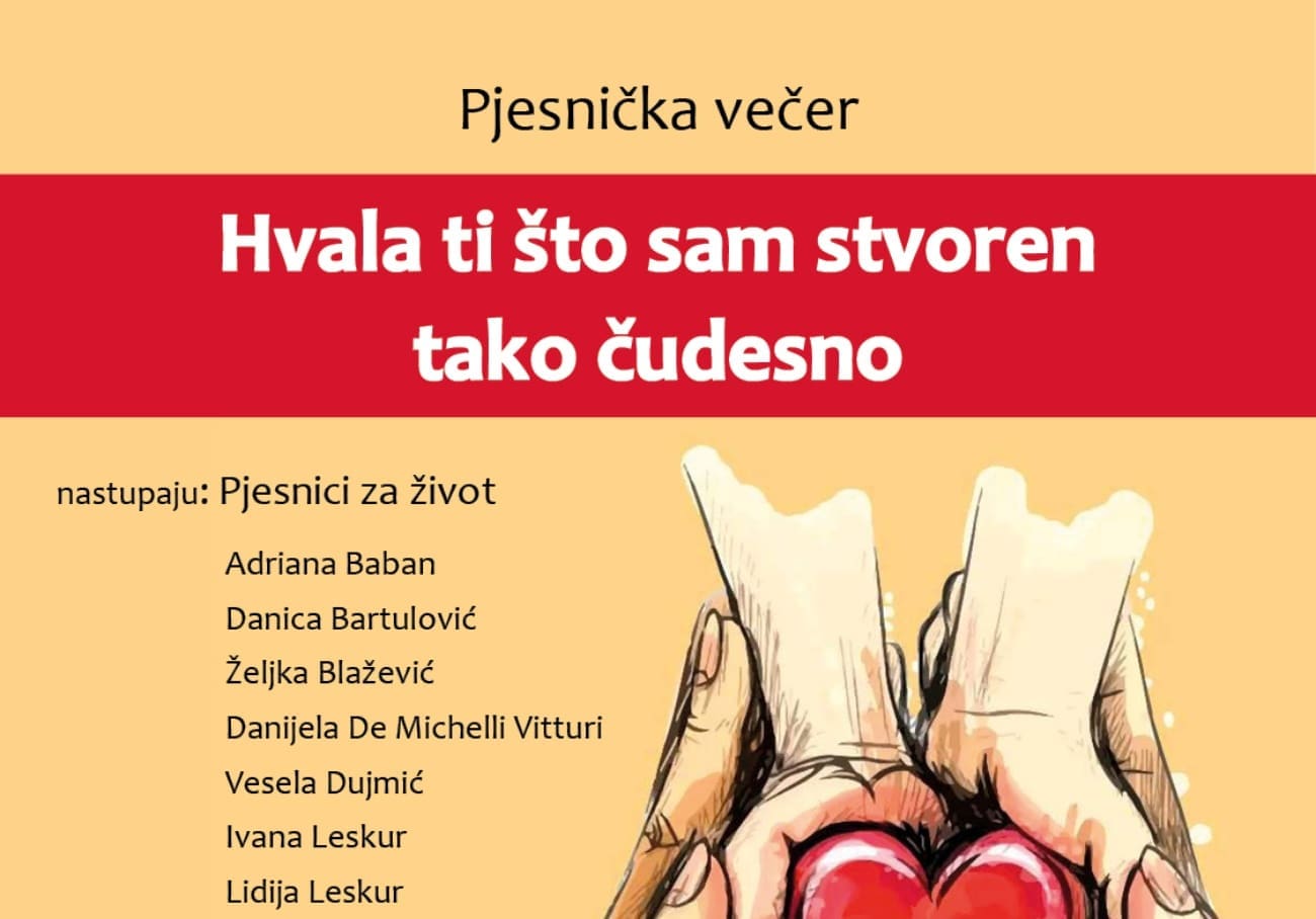 Pjesnička večer "Hvala ti što sam stvoren tako čudesno"