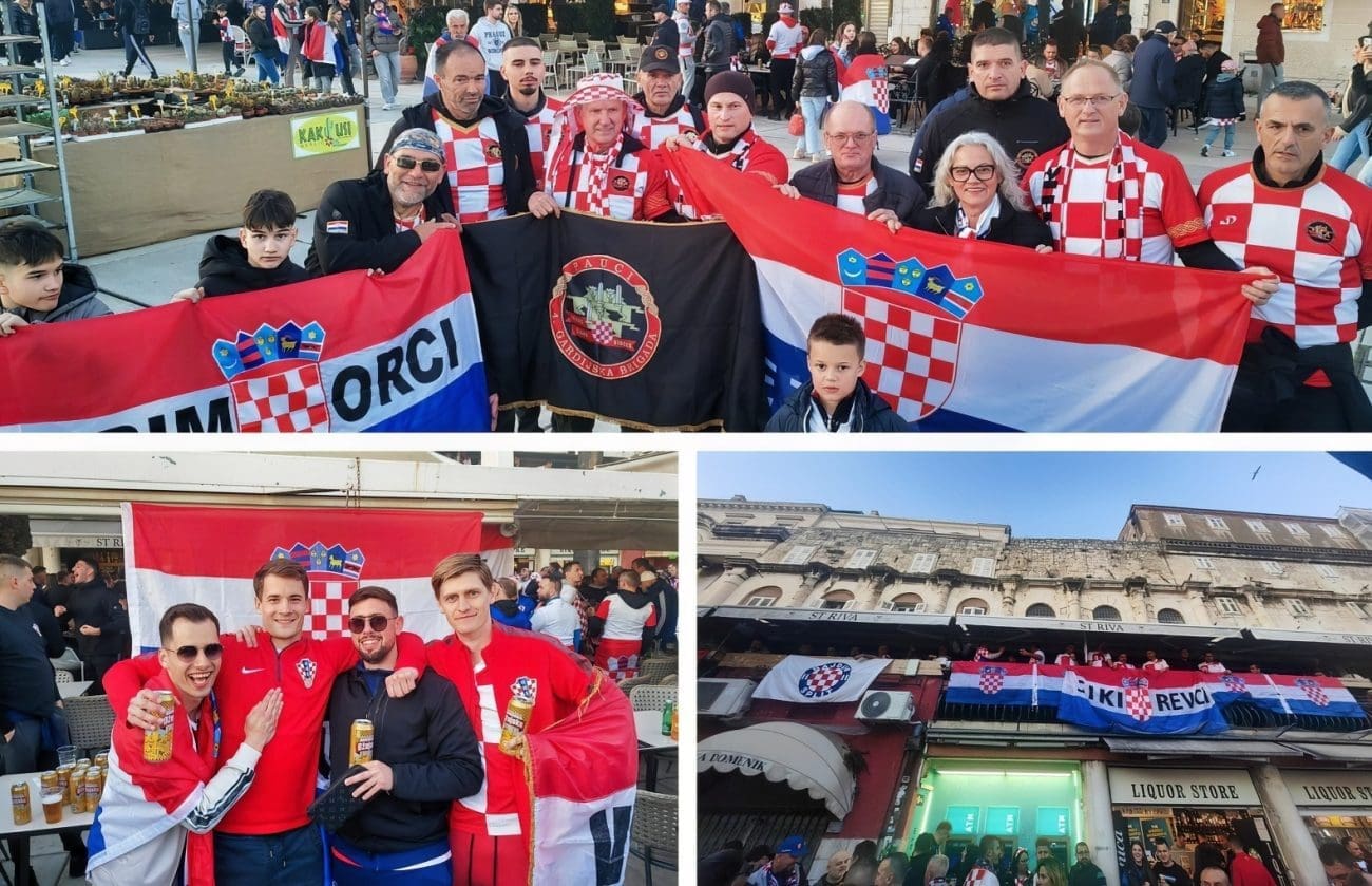 FOTO I VIDEO Ludilo na Rivi. Zastave su posvuda, navijači se zagrijavaju za veliku utakmicu Vatrenih