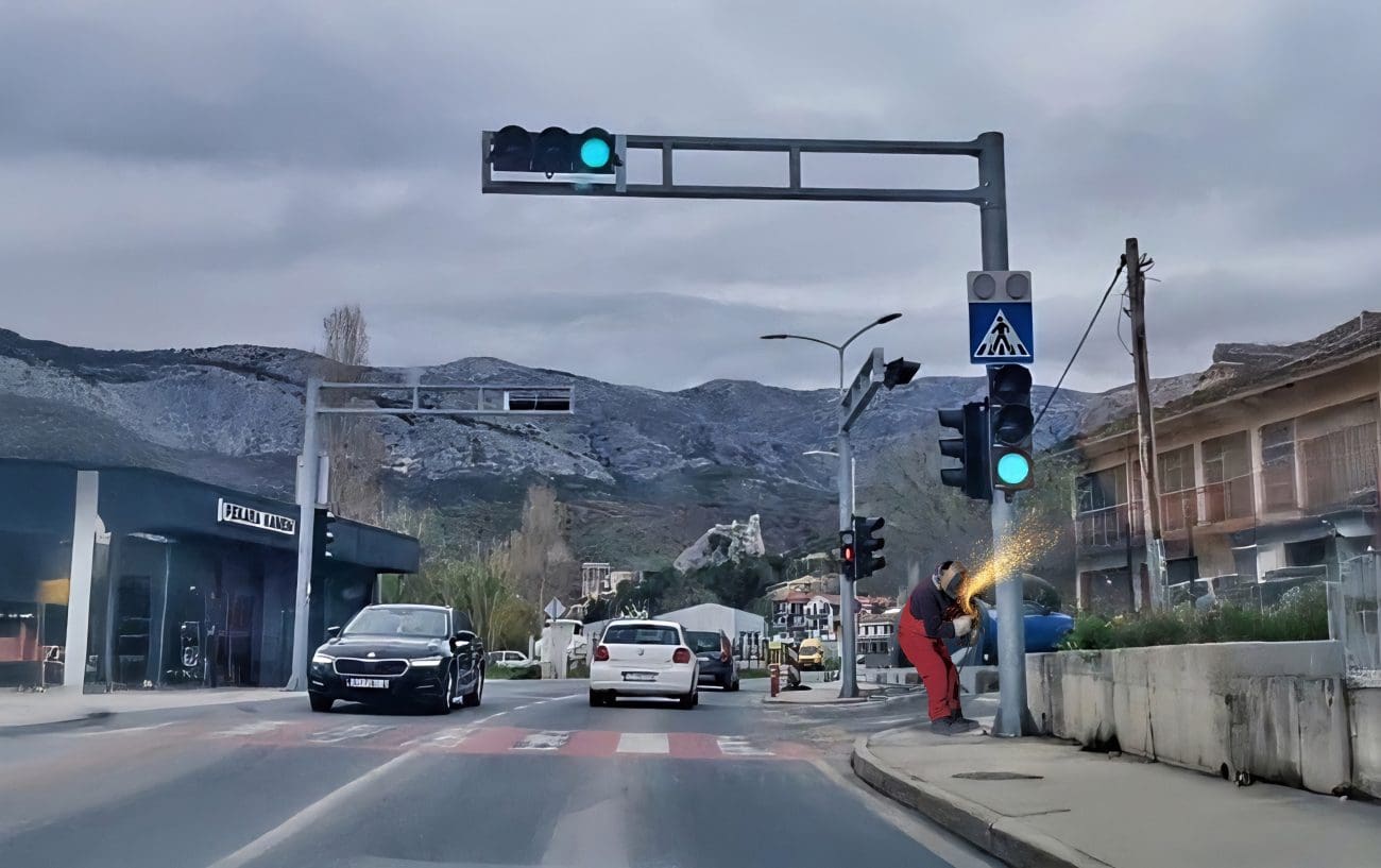 Ne, nije bilo pokušaja pilanja semafora brusilicom