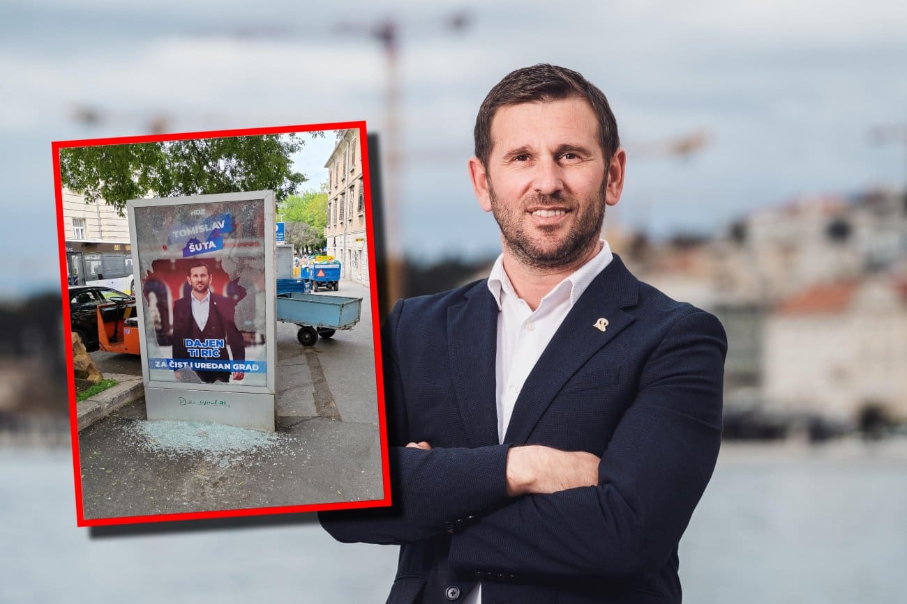 Vandalizam u srcu grada: Netko je razbio reklamni pano s Tomislavom Šutom