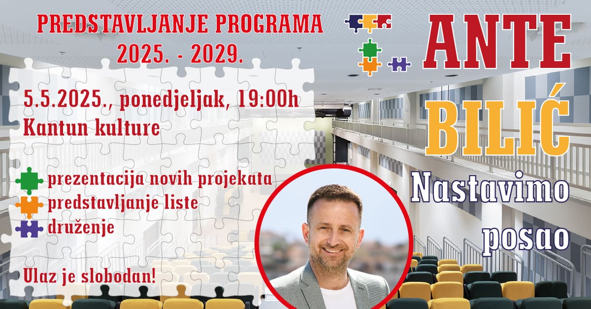 Evo kada Ante Bilić predstavlja program u Kantunu kulture