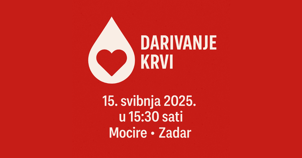Zadarski sportaši ponovno u akciji: Poziv na darivanje krvi u Mocirama
