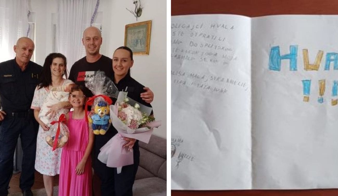Kaštelanski policajci omogućili trudnici pravovremen dolazak u rodilište, nagrađeni najljepšim poklonom