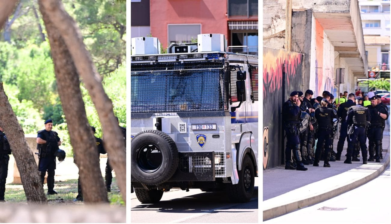 ČEKA SE OKRŠAJ HAJDUKA I ŠIBENIKA NA ŠUBIĆEVCU Di god pogledaš - jake policijske snage