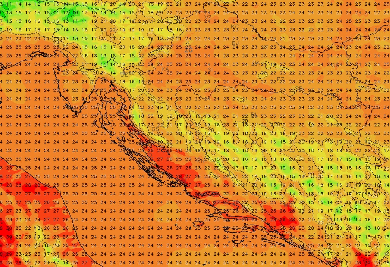 Uživajte do kraja tjedna bez vrućine jer je već u ponedjeljak povratak na staro, ponegdje preko 35 stupnjeva