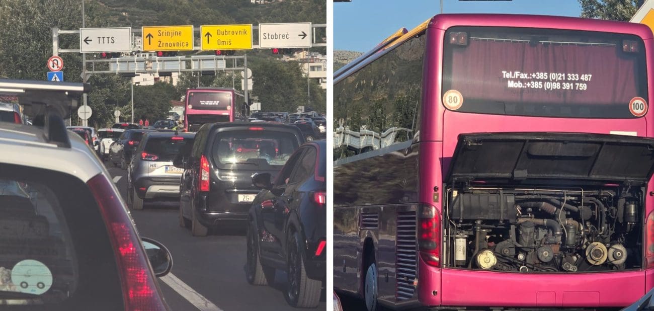 SVE SE CRVENI! Prometna nesreća i pokvareni bus izazvali potpuni prometni kaos od Sirobuje prema Omišu