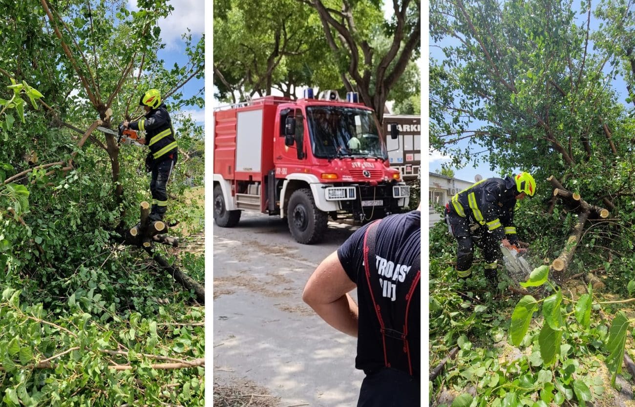 OPSADNO STANJE U SPLITU Brojne intervencije vatrogasaca kod Starog placa. Pomoć iz Sinja stigla na Gripe
