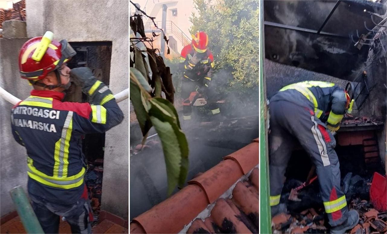 VATROGASNE SIRENE ODJEKIVALE GRADOM Požar na dimnjaku prijetio zgradi
