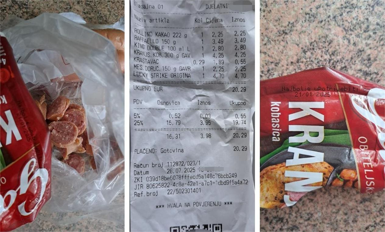 ŠOKANTAN PROPUST U SPLITSKOJ TRGOVINI Nećete vjerovati koliko je vremena prošlo od isteka roka trajanja ovog proizvoda: "Jučer kupljeno. Žalosno..."