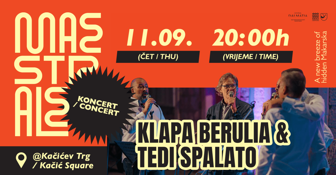 Nezaboravna večer u Makarskoj: Nastupaju klapa Berulia i popularni Tedi Spalato