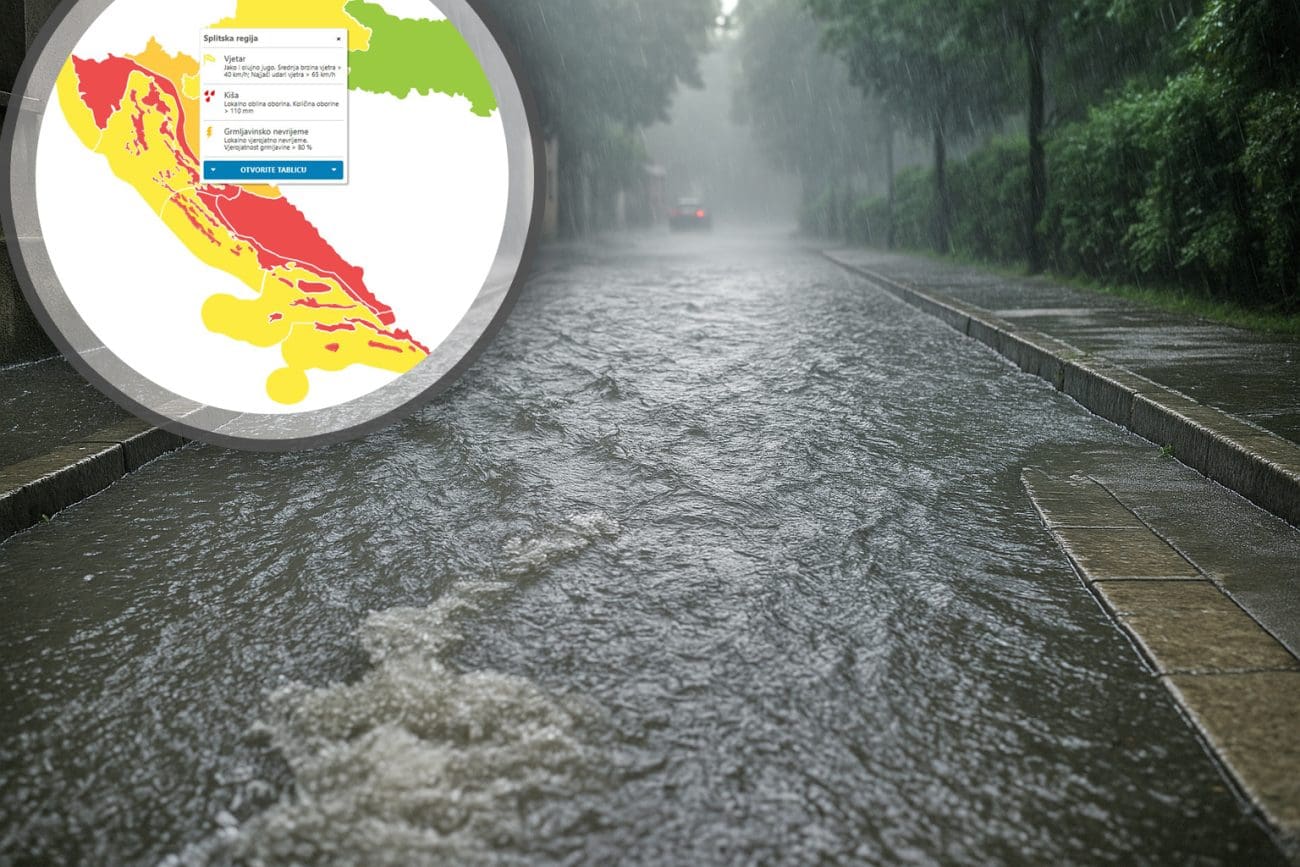 Ekstremno kišno nevrijeme pogodilo dio Jadrana. Oglasila se Civilna zaštita: "Primili smo brojne pozive građana"